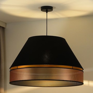 Duolla - Lestenec na vrvici COPPER SHINY 1xE27/15W/230V pr. 60 cm črna/baker
