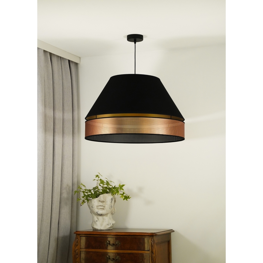 Duolla - Lestenec na vrvici COPPER SHINY 1xE27/15W/230V pr. 60 cm črna/baker