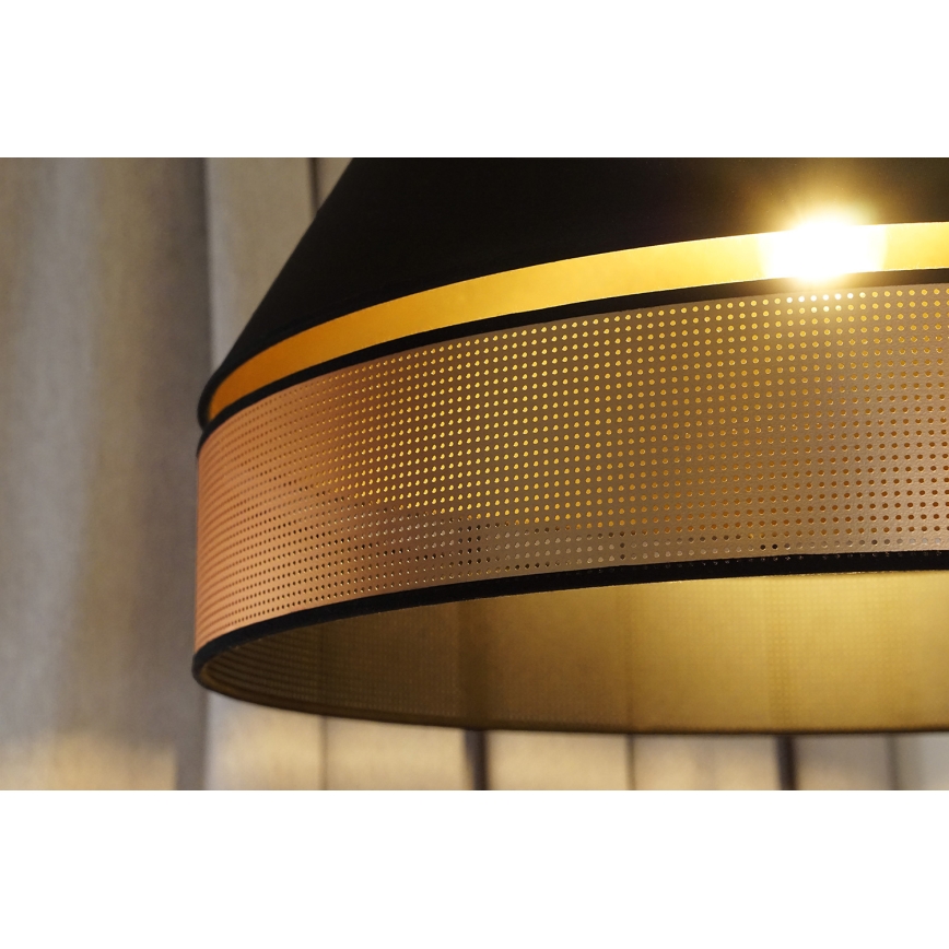 Duolla - Lestenec na vrvici COPPER SHINY 1xE27/15W/230V pr. 60 cm črna/baker