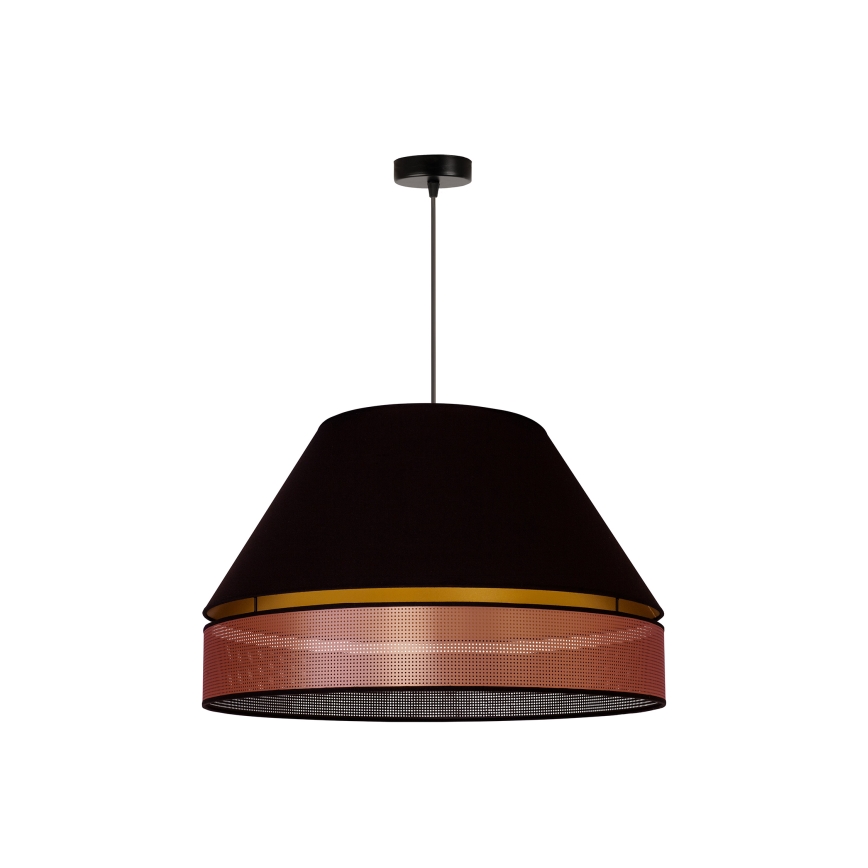 Duolla - Lestenec na vrvici COPPER SHINY 1xE27/15W/230V pr. 60 cm črna/baker
