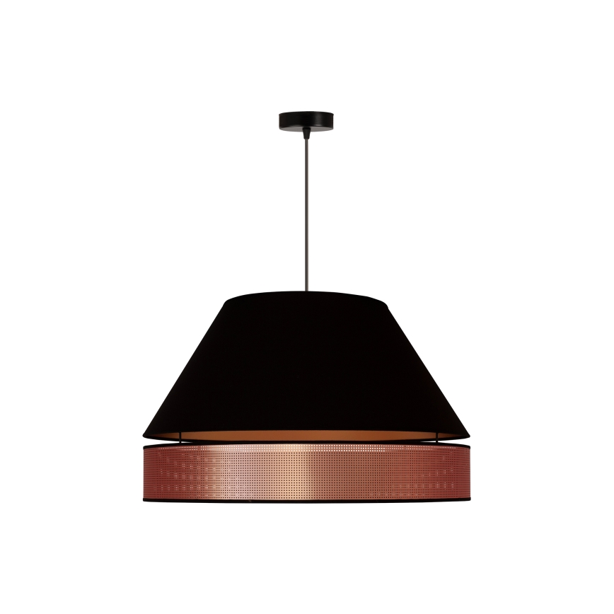 Duolla - Lestenec na vrvici COPPER SHINY 1xE27/15W/230V pr. 60 cm črna/baker