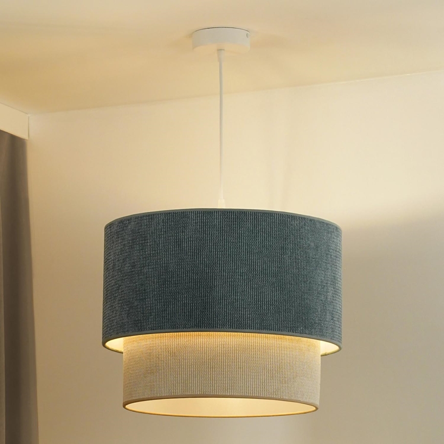 Duolla - Lestenec na vrvici CORDUROY 1xE27/15W/230V pr. 40 cm modra/bež