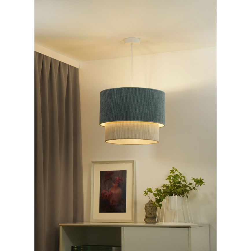 Duolla - Lestenec na vrvici CORDUROY 1xE27/15W/230V pr. 40 cm modra/bež