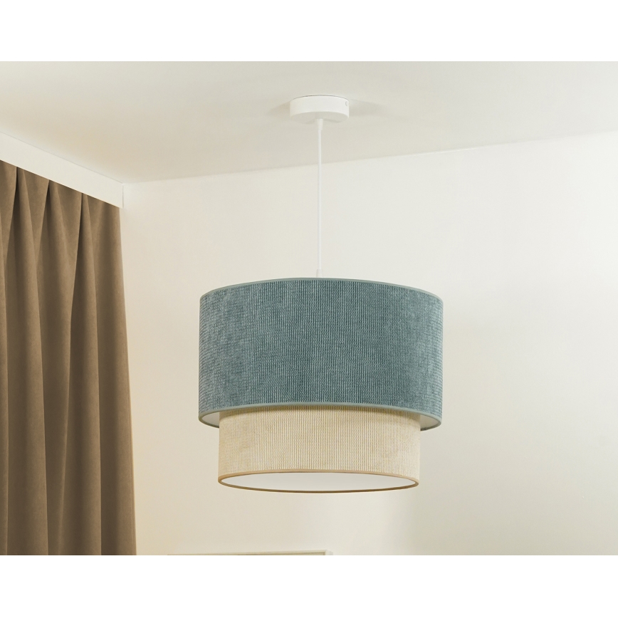 Duolla - Lestenec na vrvici CORDUROY 1xE27/15W/230V pr. 40 cm modra/bež