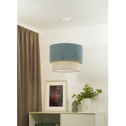 Duolla - Lestenec na vrvici CORDUROY 1xE27/15W/230V pr. 40 cm modra/bež