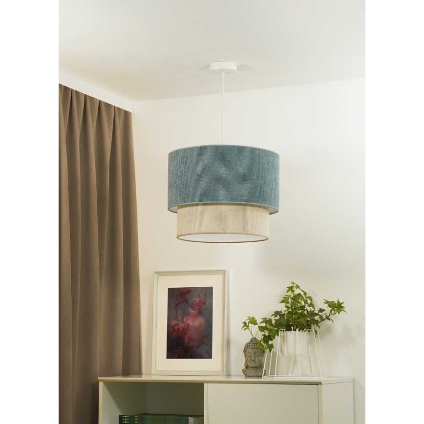 Duolla - Lestenec na vrvici CORDUROY 1xE27/15W/230V pr. 40 cm modra/bež