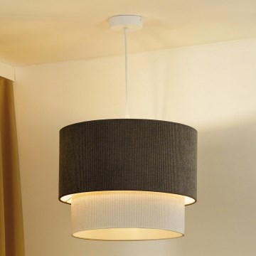 Duolla - Lestenec na vrvici CORDUROY 1xE27/15W/230V pr. 40 cm rjava/krem barva