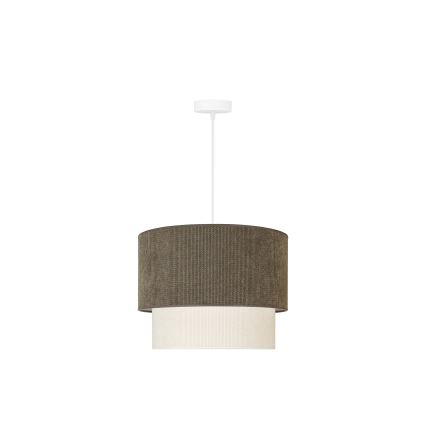 Duolla - Lestenec na vrvici CORDUROY 1xE27/15W/230V pr. 40 cm rjava/krem barva