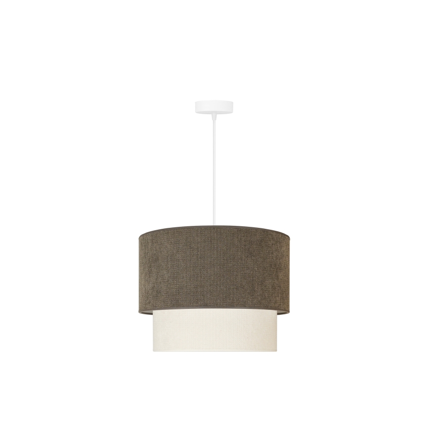 Duolla - Lestenec na vrvici CORDUROY 1xE27/15W/230V pr. 40 cm rjava/krem barva