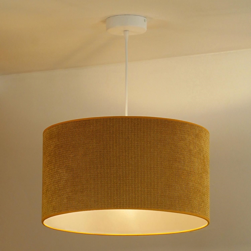 Duolla - Lestenec na vrvici CORDUROY 1xE27/15W/230V pr. 40 cm rumena