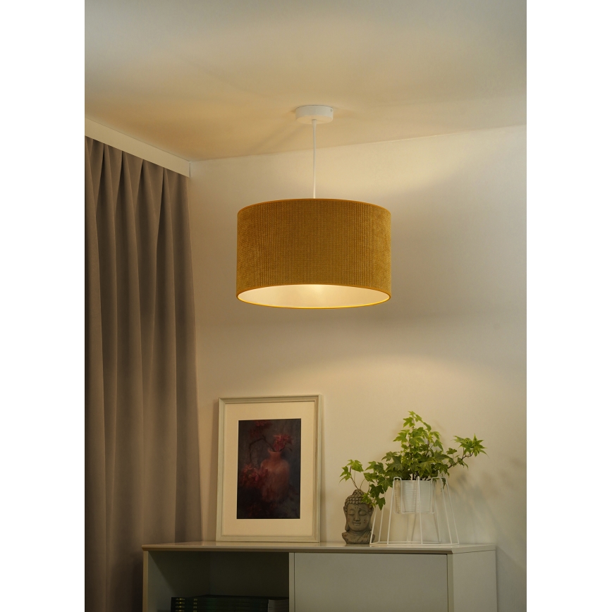 Duolla - Lestenec na vrvici CORDUROY 1xE27/15W/230V pr. 40 cm rumena