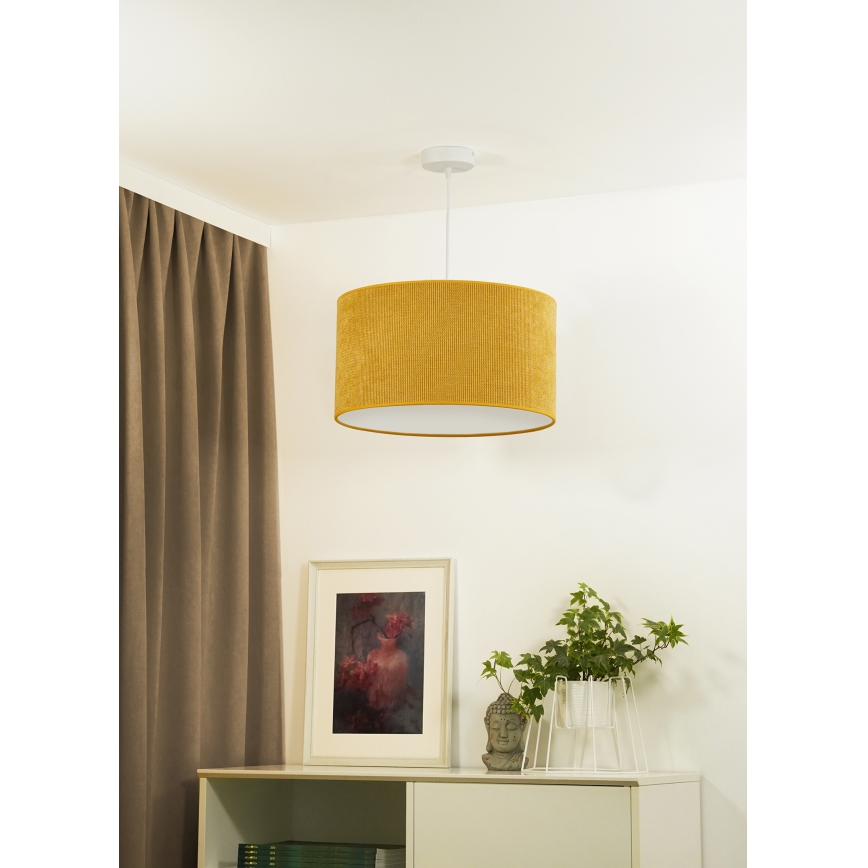 Duolla - Lestenec na vrvici CORDUROY 1xE27/15W/230V pr. 40 cm rumena