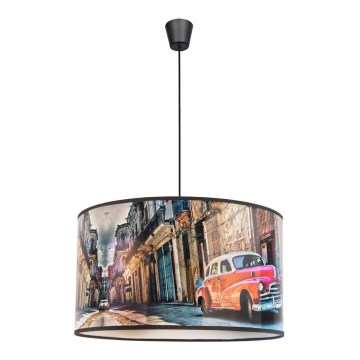 Duolla - Lestenec na vrvici CUBA RDEČA 1xE27/15W/230V pr. 35 cm