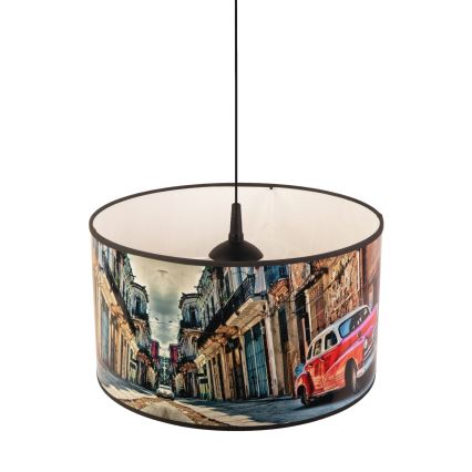 Duolla - Lestenec na vrvici CUBA RDEČA 1xE27/15W/230V pr. 35 cm