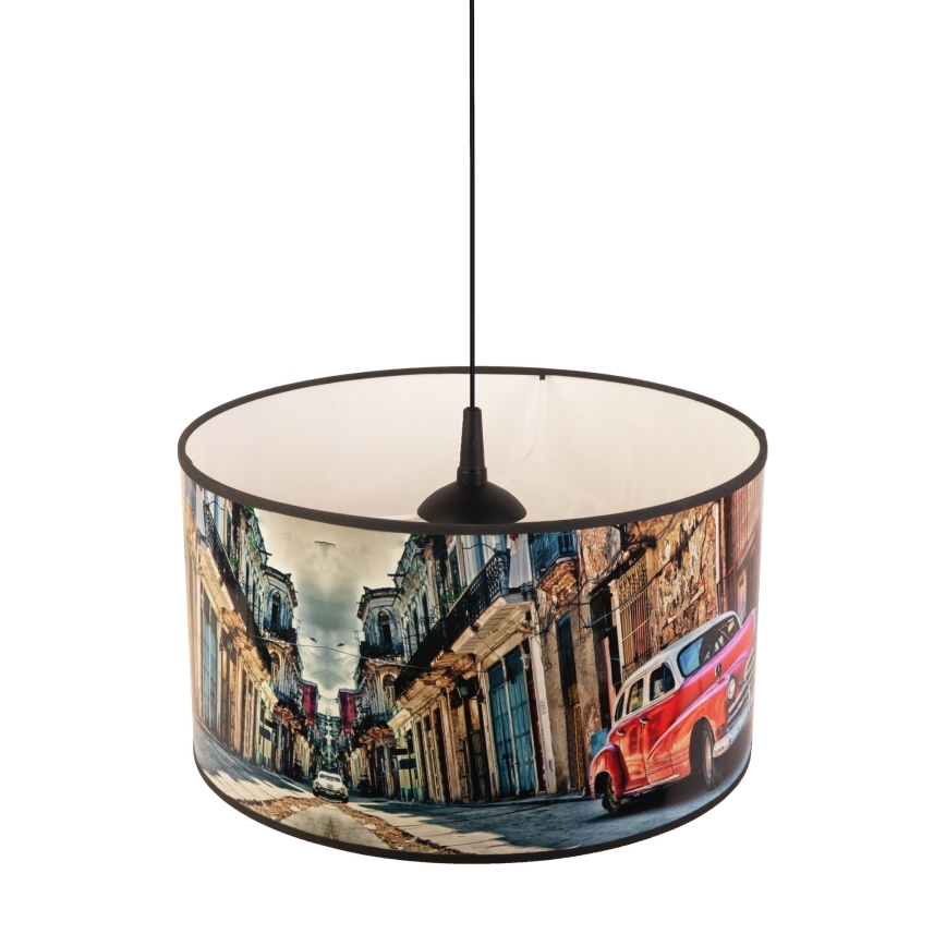 Duolla - Lestenec na vrvici CUBA RDEČA 1xE27/15W/230V pr. 35 cm