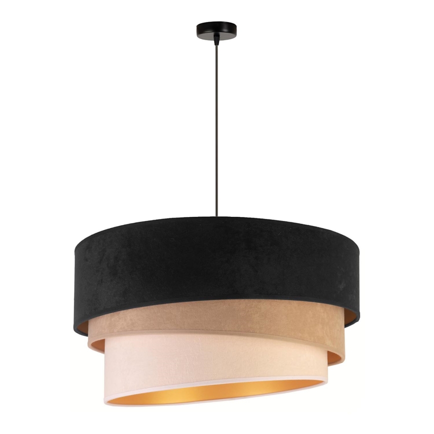 Duolla - Lestenec na vrvici DEVON 1xE27/40W/230V pr. 45 cm črna/bež