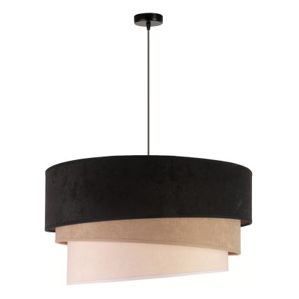 Duolla - Lestenec na vrvici DEVON 1xE27/40W/230V pr. 45 cm črna/bež