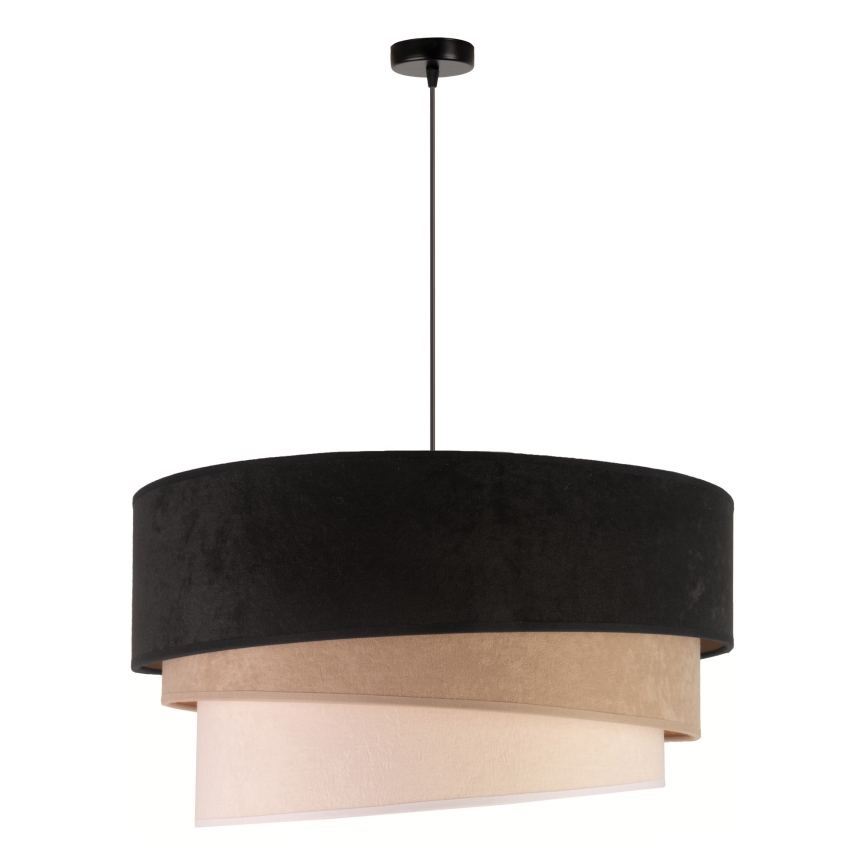 Duolla - Lestenec na vrvici DEVON 1xE27/40W/230V pr. 45 cm črna/bež
