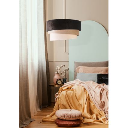 Duolla - Lestenec na vrvici DEVON 1xE27/40W/230V pr. 45 cm črna/bež