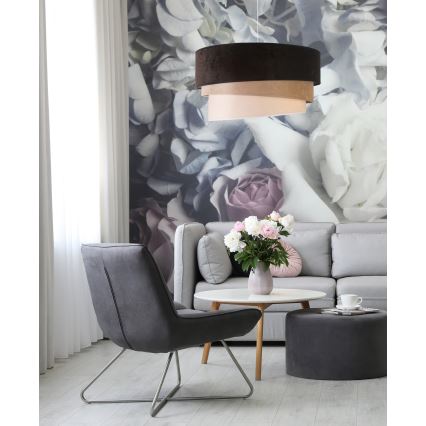 Duolla - Lestenec na vrvici DEVON 1xE27/40W/230V pr. 45 cm črna/bež
