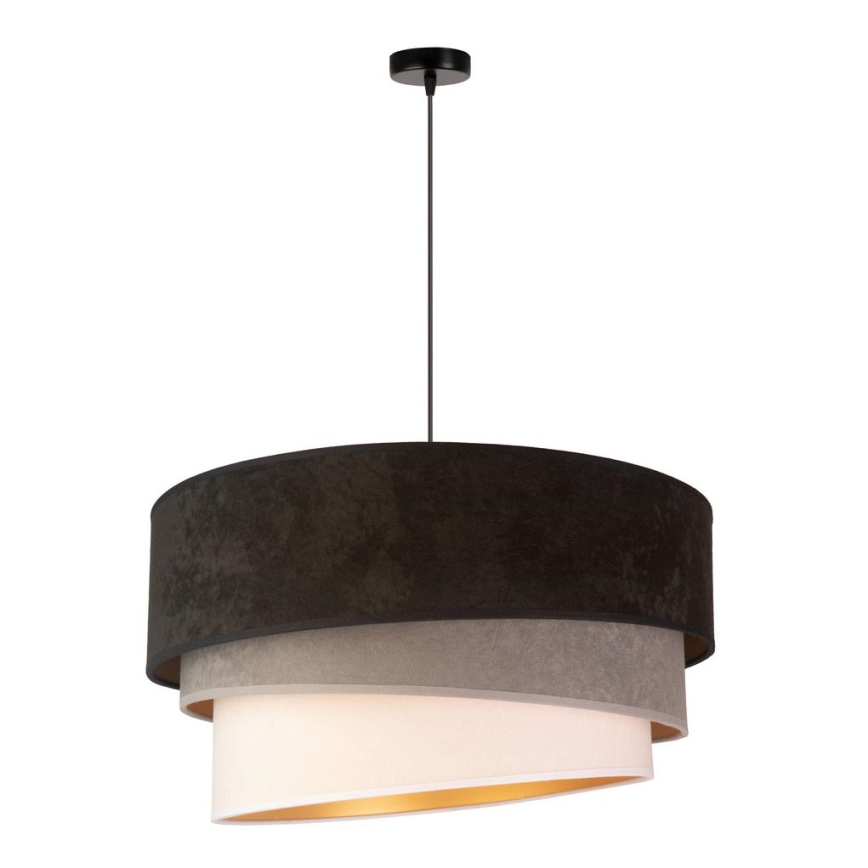 Duolla - Lestenec na vrvici DEVON 1xE27/40W/230V pr. 45 cm črna/siva/bež