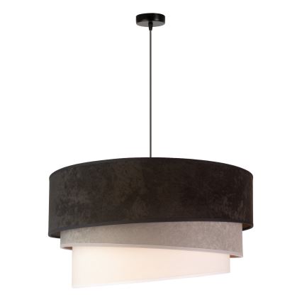 Duolla - Lestenec na vrvici DEVON 1xE27/40W/230V pr. 45 cm črna/siva/bež