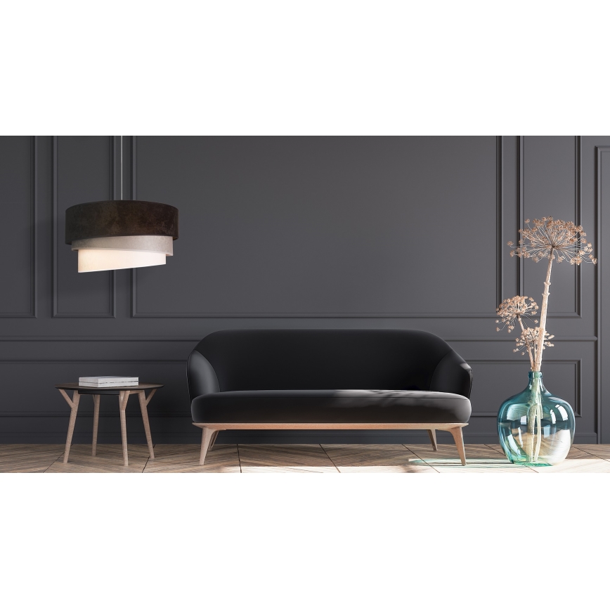 Duolla - Lestenec na vrvici DEVON 1xE27/40W/230V pr. 45 cm črna/siva/bež