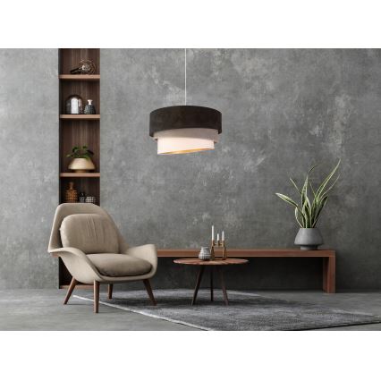 Duolla - Lestenec na vrvici DEVON 1xE27/40W/230V pr. 45 cm črna/siva/bež