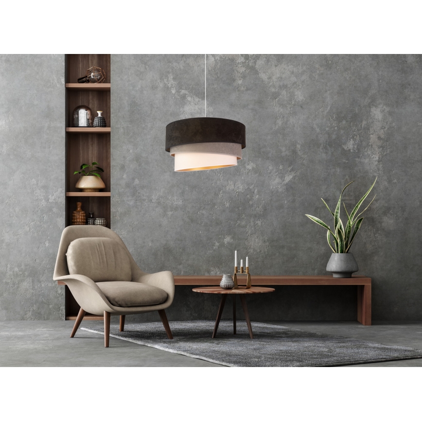 Duolla - Lestenec na vrvici DEVON 1xE27/40W/230V pr. 45 cm črna/siva/bež