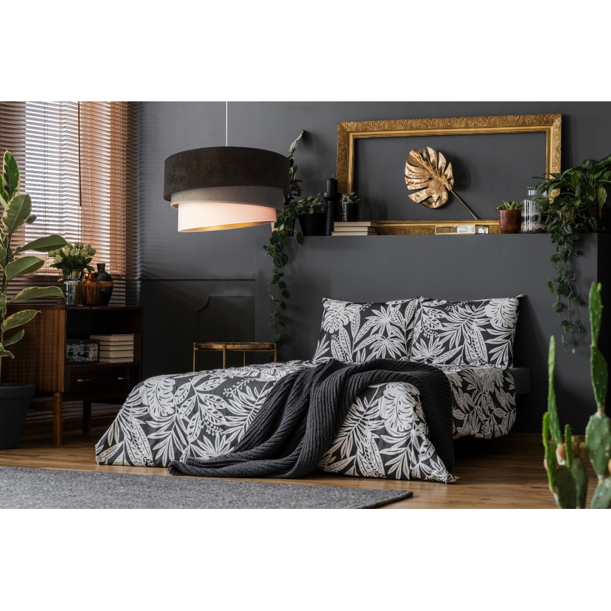 Duolla - Lestenec na vrvici DEVON 1xE27/40W/230V pr. 45 cm črna/siva/bež