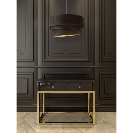 Duolla - Lestenec na vrvici DEVON 1xE27/40W/230V pr. 45 cm črna/zlata