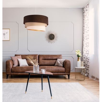 Duolla - Lestenec na vrvici DEVON 1xE27/40W/230V pr. 45 cm rjava/bež