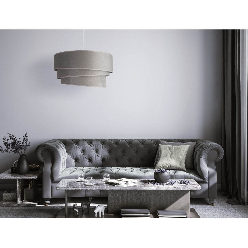 Duolla - Lestenec na vrvici DEVON 1xE27/40W/230V pr. 45 cm siva