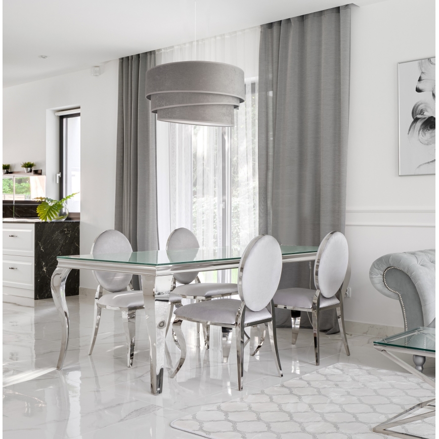 Duolla - Lestenec na vrvici DEVON 1xE27/40W/230V pr. 45 cm siva