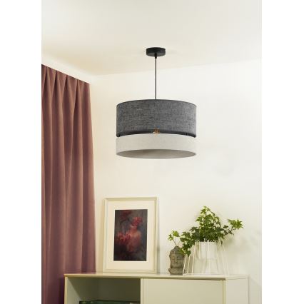 Duolla - Lestenec na vrvici DOUBLE 1xE27/15W/230V pr. 40 cm siva