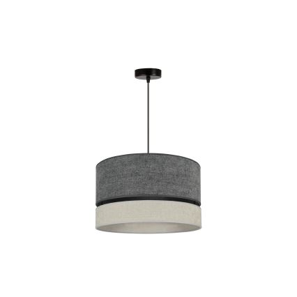 Duolla - Lestenec na vrvici DOUBLE 1xE27/15W/230V pr. 40 cm siva