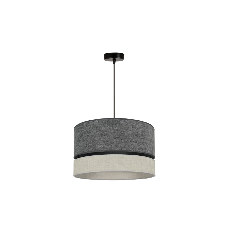 Duolla - Lestenec na vrvici DOUBLE 1xE27/15W/230V pr. 40 cm siva
