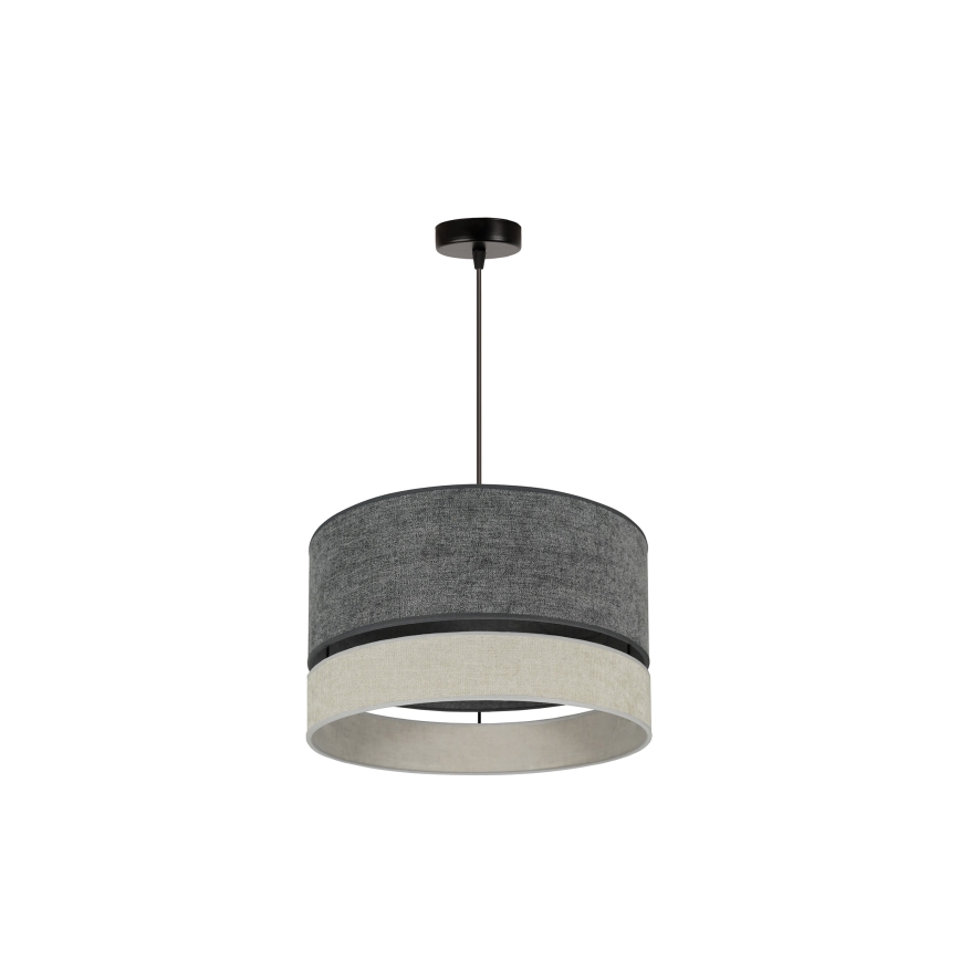 Duolla - Lestenec na vrvici DOUBLE 1xE27/15W/230V pr. 40 cm siva