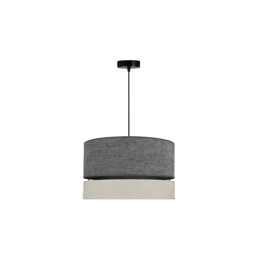 Duolla - Lestenec na vrvici DOUBLE 1xE27/15W/230V pr. 40 cm siva