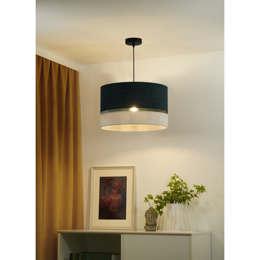 Duolla - Lestenec na vrvici DOUBLE 1xE27/15W/230V pr. 40 cm zelena/siva