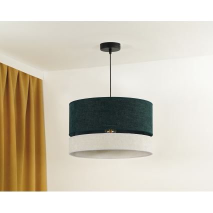 Duolla - Lestenec na vrvici DOUBLE 1xE27/15W/230V pr. 40 cm zelena/siva