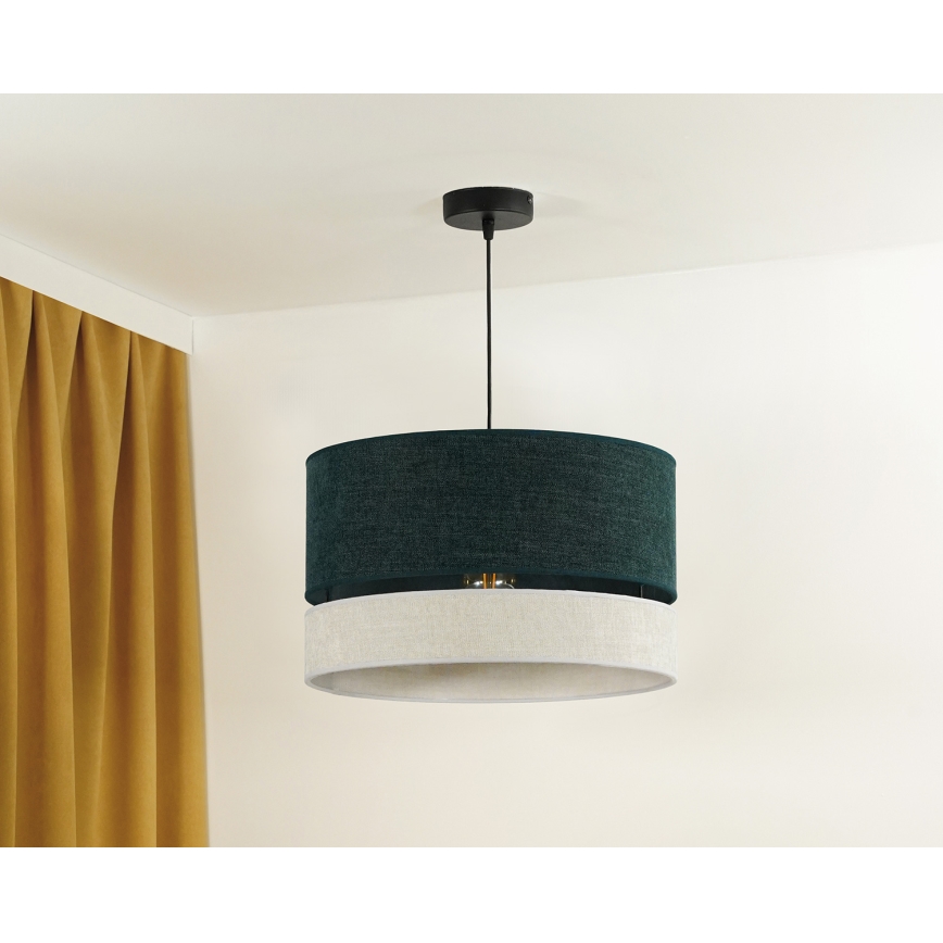 Duolla - Lestenec na vrvici DOUBLE 1xE27/15W/230V pr. 40 cm zelena/siva