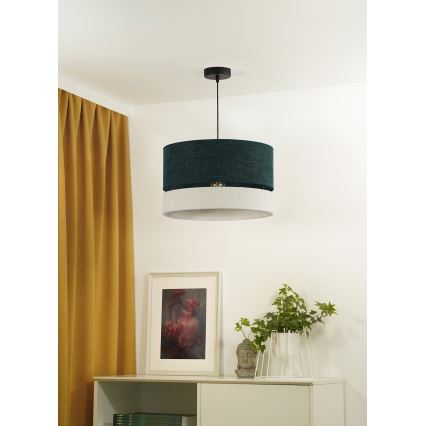 Duolla - Lestenec na vrvici DOUBLE 1xE27/15W/230V pr. 40 cm zelena/siva