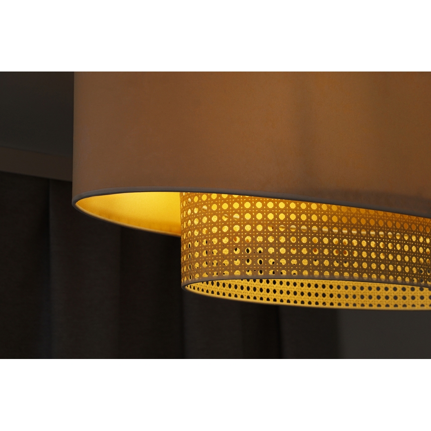 Duolla - Lestenec na vrvici DOUBLE OVAL RATTAN 2xE27/15W/230V krem barva/ratan