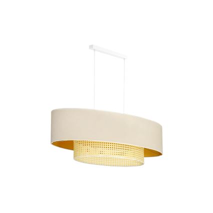 Duolla - Lestenec na vrvici DOUBLE OVAL RATTAN 2xE27/15W/230V krem barva/ratan