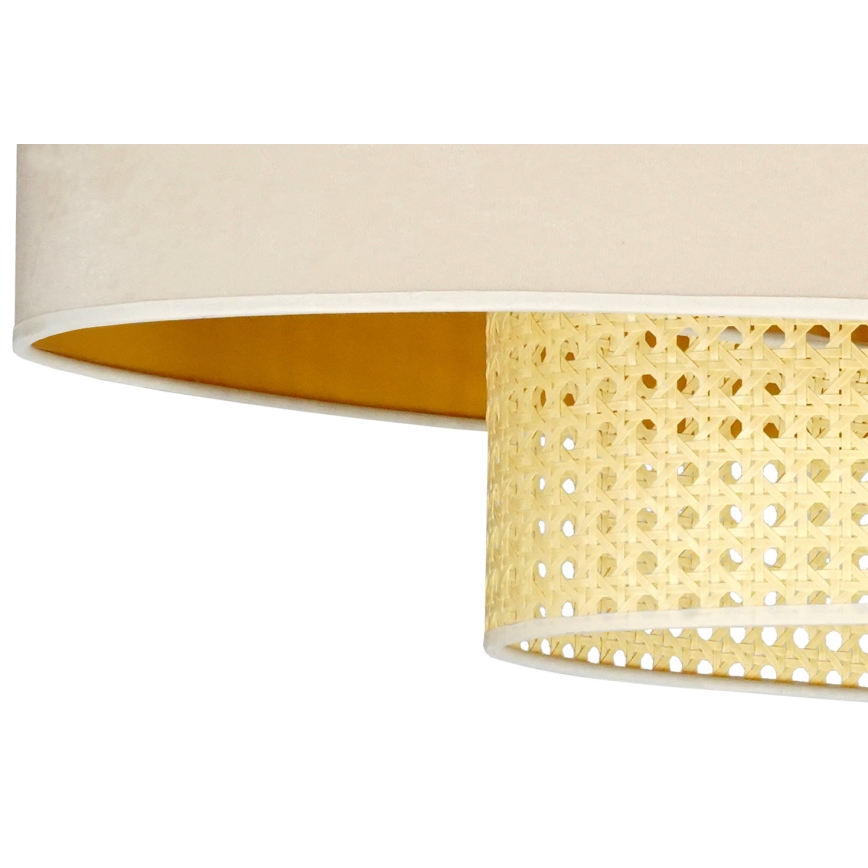 Duolla - Lestenec na vrvici DOUBLE OVAL RATTAN 2xE27/15W/230V krem barva/ratan