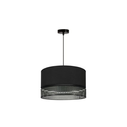 Duolla - Lestenec na vrvici DOUBLE RATTAN 1xE27/15W/230V pr. 40 cm črna