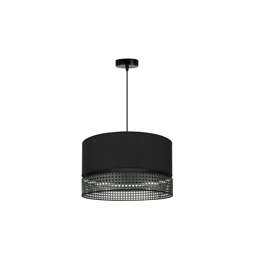 Duolla - Lestenec na vrvici DOUBLE RATTAN 1xE27/15W/230V pr. 40 cm črna