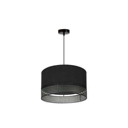 Duolla - Lestenec na vrvici DOUBLE RATTAN 1xE27/15W/230V pr. 40 cm črna