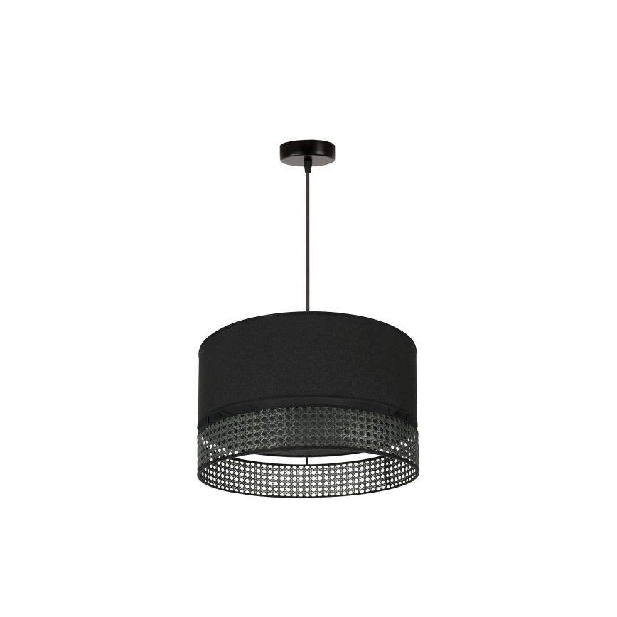 Duolla - Lestenec na vrvici DOUBLE RATTAN 1xE27/15W/230V pr. 40 cm črna